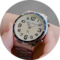 Picture of GNSS voice wristwatch with button at 3 o'clock position